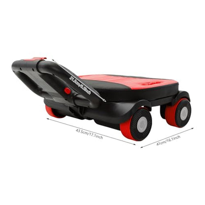 4-Wheel Abdominal Roller with Elbow Support & Phone Holder, Ab Roller Wheel, Foldable Ab Roller Wheel, Portable Fitness Equipment for Beginners & Advanced