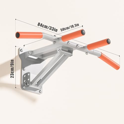 Wall Mounted Chin Up Bar Multifunctional Pull Up Bar Dip Bar Station for Home Gym Workout, Power Tower Training Equipment Fitness Dip Stand 1300Lbs Capacity