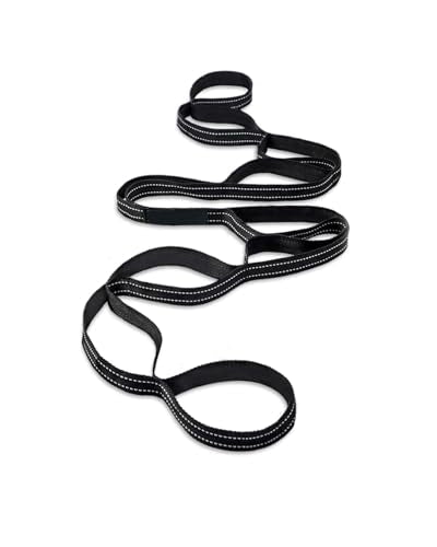 10 Loops Stretching Strap Yoga Strap Stretch Bands Physical Therapy for Exercise - color: Black