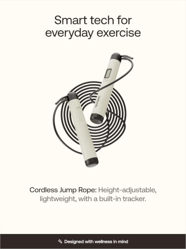 BetterMe Cordless Jump Rope with Counter - Tracks Jump Count & Workout Duration - Height Adjustable Jump Rope for Women and Men - Cordless Indoor Workout