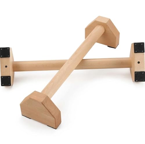 Push Up Bars – 2 PCS Wooden Pushup Handles with Non-Slip Base, 30CM Parallettes Bars for Calisthenics Equipment, Push Up Bar for Floor Strength Training, Handstand Bars, Perfect Pushup Stands for Home Workout