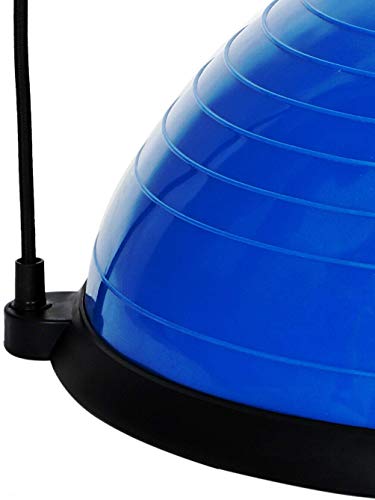 Half Ball Balance Trainer, Half Yoga Balance Board Exercise Ball for Full Body Workout, Stability Ball Platform, Core AB Training Strength Home Workout Fitness Physical Therapy, 2 Resistance Bands
