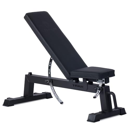 Titan Fitness Performance Series Adjustable Bench, Supports 650 LB Incline, Versatile Utility Bench for Home Gym Weightlifting, Strength Training, Flat, Incline, Upright Positions