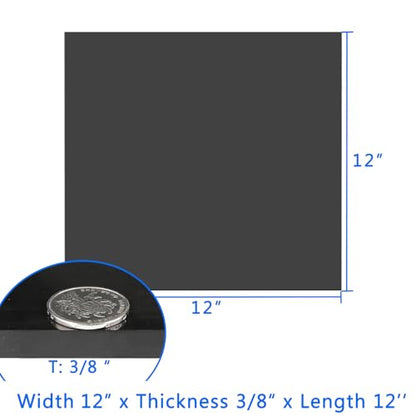 WochiTV Solid Rubber Sheets Strips, 12" Wide x 3/8" Thick x 12" Long Neoprene Rubber Rolls Perfect for DIY Gasket Material, Sealing, Liner, Shield, Padding, Mat - size: 12" W x 12" L, style: 3/8(.375") Thick