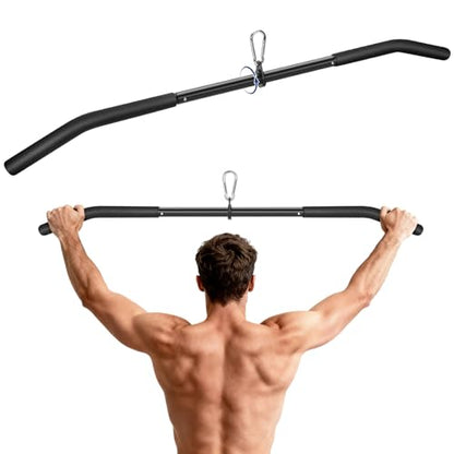 39.7'' LAT Pulldown Bar with Full Rotation, Lat Pulldown Attachments for Pulley Cable Machine,Curl Tricep Press Down Bar with Rubber Handle for Gym,Strength Workout