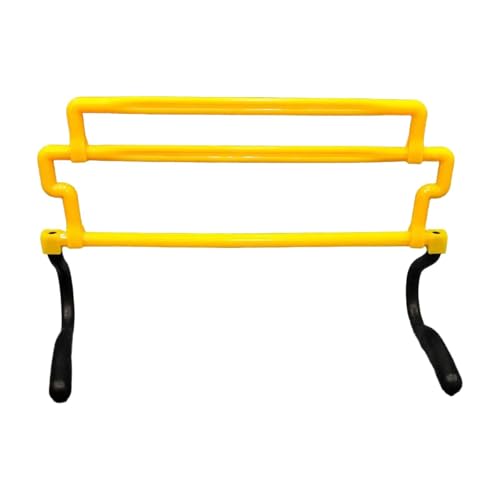 Speed Hurdles for Agility Training, Adjustable 4-Height Sports Hurdles (15-36cm/6-14in), Yellow