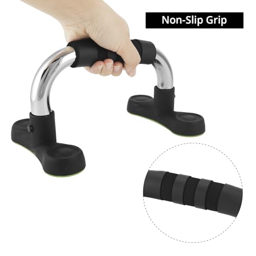 QWORK Steel Push Up Handles for Floor, Portable Push Up Stands with Non-Slip Grip, Angled Incline