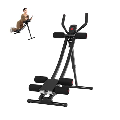 Ab Machine Abdominal Crunch Core Workout Equipment Foldable Exercise Ab Trainer Machine Coaster Abdominal/Core Fitness All Training Equipment Levels for Home & Gym