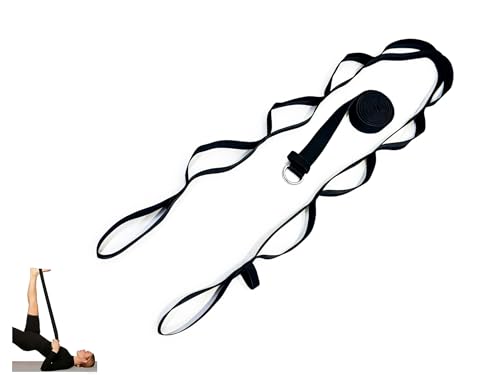 2-in-1 Non-Elastic Yoga Stretch Strap Set – 10-Loop Stretch Strap + 8 ft Yoga Strap with D-Ring, Durable Stretch Bands for Physical Therapy, Flexibility Training, Yoga, Pilates & Hamstring Stretching