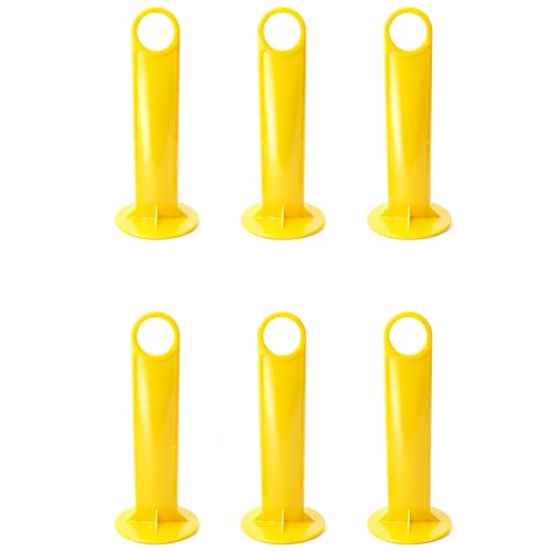 6 PCS Football Training Cones Holders Plastic Mark Disks Shelf Black Soccer Cone Stand for Storing Soccer Disc Cones - color: Yellow, size: 93 * 210 mm