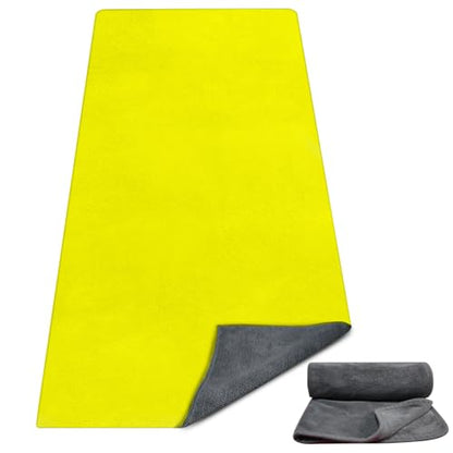 Hot Yoga Towel Set (2-Pack) – Super Absorbent, Skidless Sweat Towel for Hot Pilates, Bikram & Fitness - color: Yellow