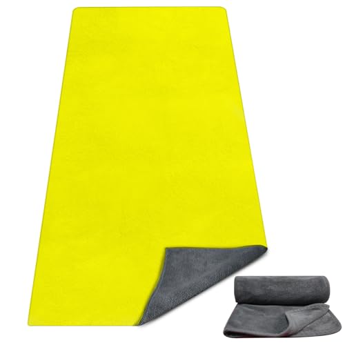 Hot Yoga Towel Set (2-Pack) – Super Absorbent, Skidless Sweat Towel for Hot Pilates, Bikram & Fitness - color: Yellow