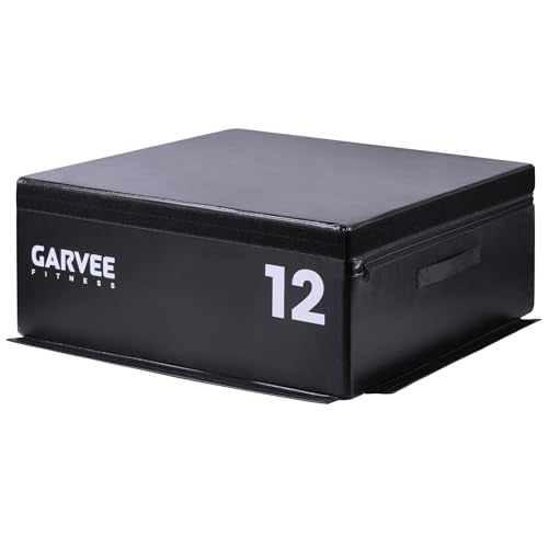 Stackable Plyo Box 6/12/20 Inch, Adjustable Plyometric Jump Box, Soft Foam Step Up Boxes for Home Gym Workouts, Soft Plyo Box for Professional Strength, HIIT, Step-Ups, and Training