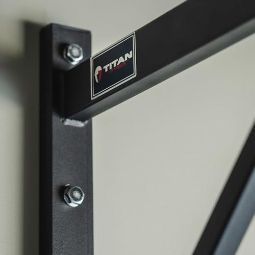 Titan Fitness Adjustable Depth 52" Wall Mounted Pull Up Bar, 14" or 22" From Wall, Rated 400 LB, Home or Garage Gym Chin Up Workout Training Station, Upper Body Workout