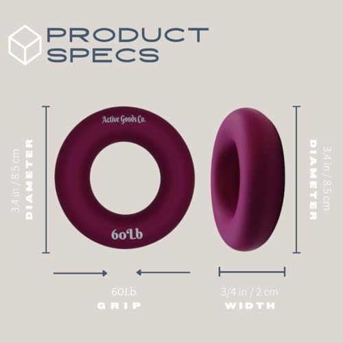 Hand Exerciser - PROFESSIONAL GRADE, Set or Single, Different Sizes. Visit to see more! Bague classique en silicone parfaite pour améliorer la force, la puissance et la vitesse dans les poignets. - size: 14 Single Ring - 3.5 in - 60 lb