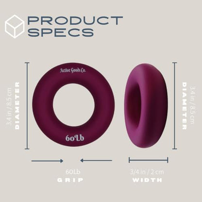 Hand Exerciser - PROFESSIONAL GRADE, Set or Single, Different Sizes. Visit to see more! Bague classique en silicone parfaite pour améliorer la force, la puissance et la vitesse dans les poignets. - size: 14 Single Ring - 3.5 in - 60 lb