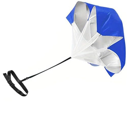 Qtopun 56 Inches Running Speed Training Parachute, Speed Chute Resistance Powerchute Umbrella with Adjustable Strap for Running, Football, Soccer Speed Training - color: Blue