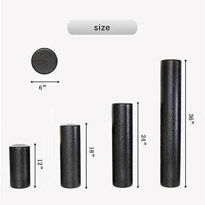 NC Foam Roller EPP Exercise Foam Roller High-Density Round Foam Roller Extra Firm High Density Foam Roller for Exercise, Massage, Muscle Recovery 12", 18", 24", 36"