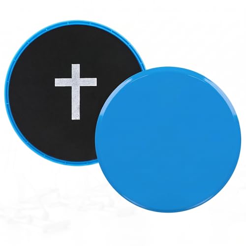 2 Pack Exercise Core Sliders for Working Out - Cross Print Durable PP & EVA Gliders for Carpet or Hardwood Floors Portable Dual-Sided Gliding Discs for Lunges & Core Training Gym Equipment