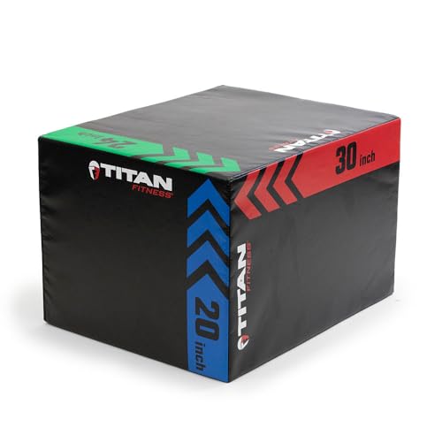 Titan Fitness Heavy Foam Plyometric Box - Pro-Duty HIIT Exercise Foam Plyo Step-Up, Box Squat, Home Garage Gym Training, Youth & Regular Sizes - style: 20 x 24 x 30 inch (Large Size)