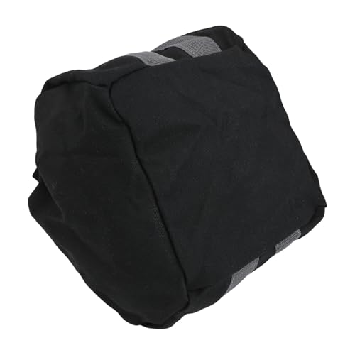 Canvas Adjustable Kettlebell Sandbag with Ergonomic Handle for Home Gym Fitness, Empty Fillable Weight Bag 0-35lbs for Squat Swing Training Black