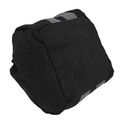 Canvas Adjustable Kettlebell Sandbag with Ergonomic Handle for Home Gym Fitness, Empty Fillable Weight Bag 0-35lbs for Strength Training Black