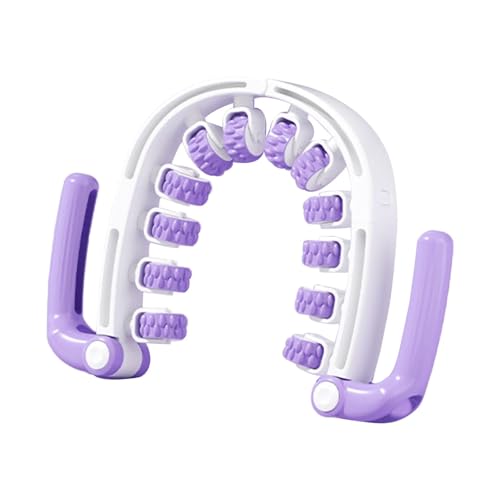 Massage Roller Multi Function Muscle Relaxation Roller Stick with 360 Degree Pressure Non Slip Handle Sturdy PP Material, Purple - color: Purple