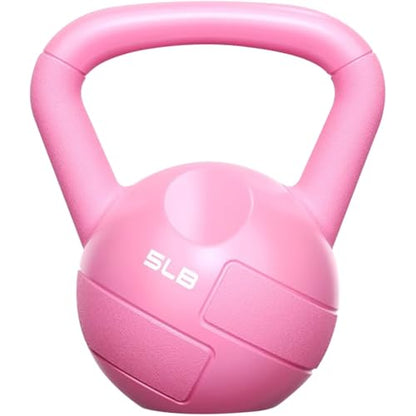 Kettlebell Weights Women's Fitness Shaping Kettle Ball, Office Casual Exercise Dumbbell, Ergonomic Handle, Squat/Swing/Press(Pink-5LB)