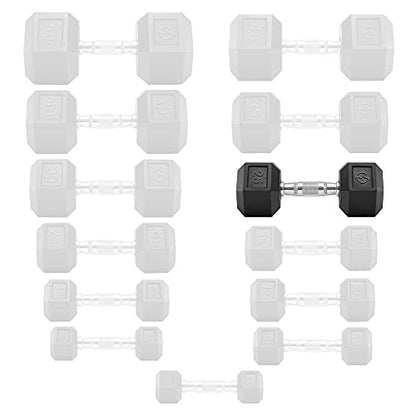 Philosophy Gym Rubber Coated Hex Dumbbell Hand Weights, Pairs