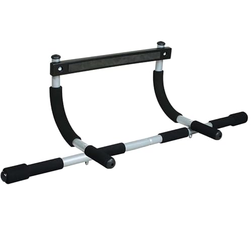 Heavy Duty Pull Up Bar for Doorway–No Screws, Multiple Grip Chin Up Bar for Home Gym Multi-Function for Push-Ups,Sit-Ups