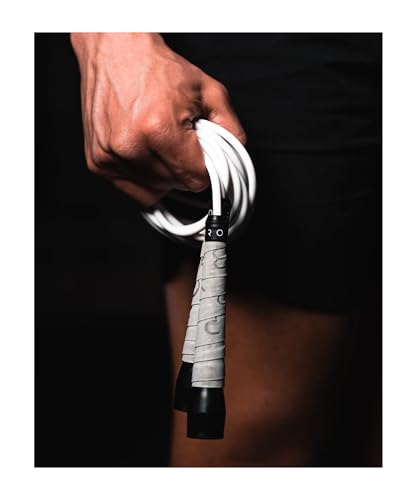 A Jump Rope Made For Boxing, Tangle-Free, 15% Heavier Than A Normal PVC Rope, Boxer Jump Rope, Adjustable, Includes Grip Tapes For More Grip, Skipping Rope for Boxers, Premium Quality - color: Grey (Up to 6'2ft)