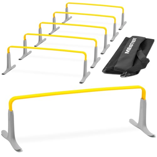 Meister ZoomFlex Agility Hurdles w/Carry Bag - Flex-Safe Modular Speed Training - color: Electric Yellow