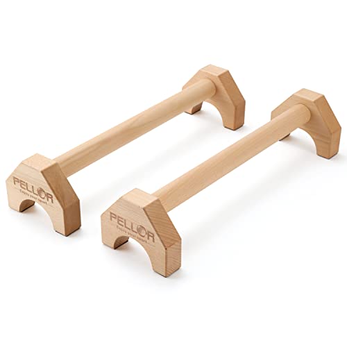 Pushup Stands - Wooden Push Up Bars Gym Gear Equipment with Anti-Slid Mat Workout Solid Exercise Women Men Portable Fitness