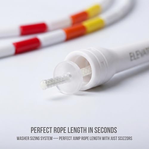 Pro-Grade Beaded Jump Rope for Beginners - color: White/Red/Orange/Yellow