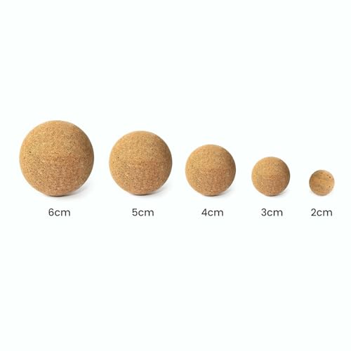 Yoga Studio Unbranded Cork Massage Balls Four Pack, Trigger Point Therapy Ball, Cork Ball Roller for Muscle Tension, Deep Tissue Relief Set of 4 (3cm)