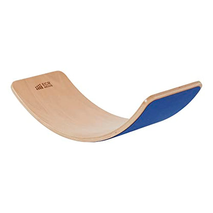 ECR4Kids Balance Board with Felt Base, Montessori Toy, Blue - color: Blue