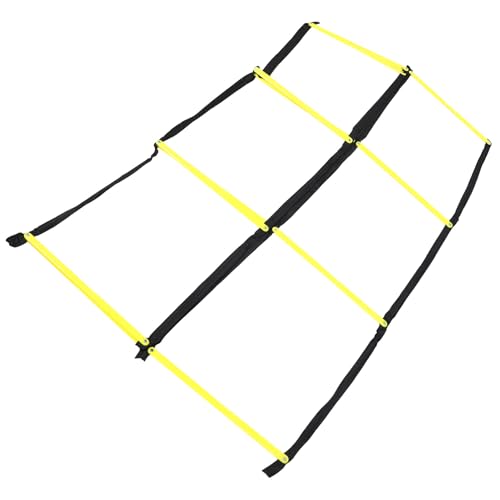 Garneck Multi-Sport Agility Ladder Rope Training Ladder for Speed and Footwork Drills Foldable Yellow Soft Fitness for Soccer and Athletic Agility Workouts