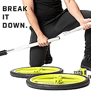 AXLE Home Gym Workout Barbells - Barbell Weight Set for Strength Training, Collapsible Equipment for Indoor & Outdoor Workouts for Men, Women, and Youth