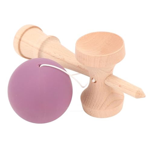 Wooden Kendama Toy Wood Ball and Cup Coordination Toy Catch Ball in Cup Game Catch Hand Eye Coordination Game for Beginner Birthday Party Supplies (Purple)