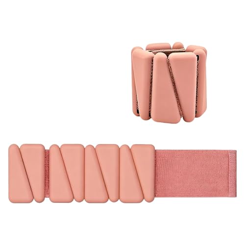 Adjustable Silicone Ankle Wrist Weights Strap for Wrist Leg and Ankle Training Providing Customizable Resistance Levels - color: Flesh Pink