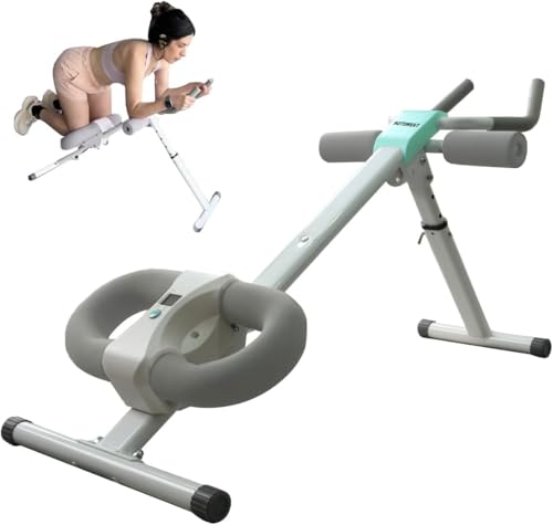 Ab Workout Equipment Abdominal Trainer, Adjustable Ab Machine at Home Gym, Foldable Abdominal Exercise Machine, Core & Ab Trainer Machine for Stomach Workout - color: grey