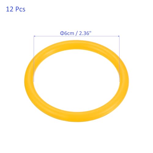 M METERXITY Carnival Toss Rings - Plastic Round Throw Hoops Apply to Parties/Interactive Games - color: Yellow, size: 2.36"