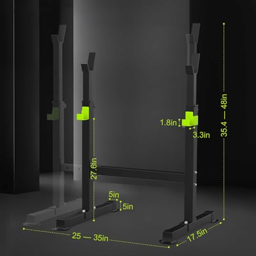 FitinOne Adjustable Folding Weight Bench for Home Gym, 660 lbs Capacity Multi-Functional Workout Bench Sturdy Durable for Full Body - color: Black-Green