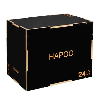 Plyo Box 3 in 1 Box Jumps for Home Gym 30"x24"x20" Wooden Plyometric Jump Box for Jumping Conditioning Strength Training