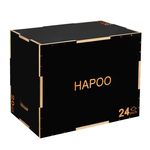 Plyo Box 3 in 1 Box Jumps for Home Gym 30"x24"x20" Wooden Plyometric Jump Box for Jumping Conditioning Strength Training