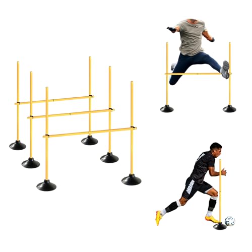 TNZMART 4.9 FT Agility Poles Adjustable Hurdles for Soccer Football Speed Training Equipment Track and Field - style: 3 groups