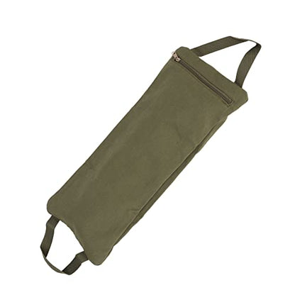 Green Yoga Sand Bag with Handle, Fillable Yoga Sandbag, Adjustable Canvas Weighted Sandbags for Yoga Weights and Strength Training, Machine Washable with