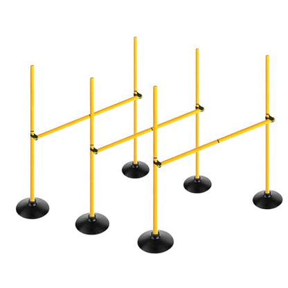 Adjustable Height Agility Hurdle Set Multi-Function Soccer Trainning Pole Set Coaching Sticks with Rubber Base