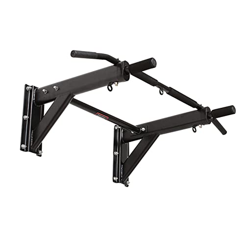 Heavy-Duty Wall-Mounted Horizontal Bar, Safe and Stable Pull-up Bar with Multifunctional Ring, Indoor and Outdoor Strength Training Equipment Load 500kg (Black) - color: Black