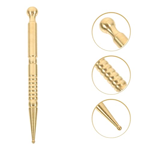Healeved Brass Acupoint Tool for Trigger Point Massage Acupressure Pen for Muscle Relief and Improved Circulation Portable Massage Hand Tool Acupressure Stick